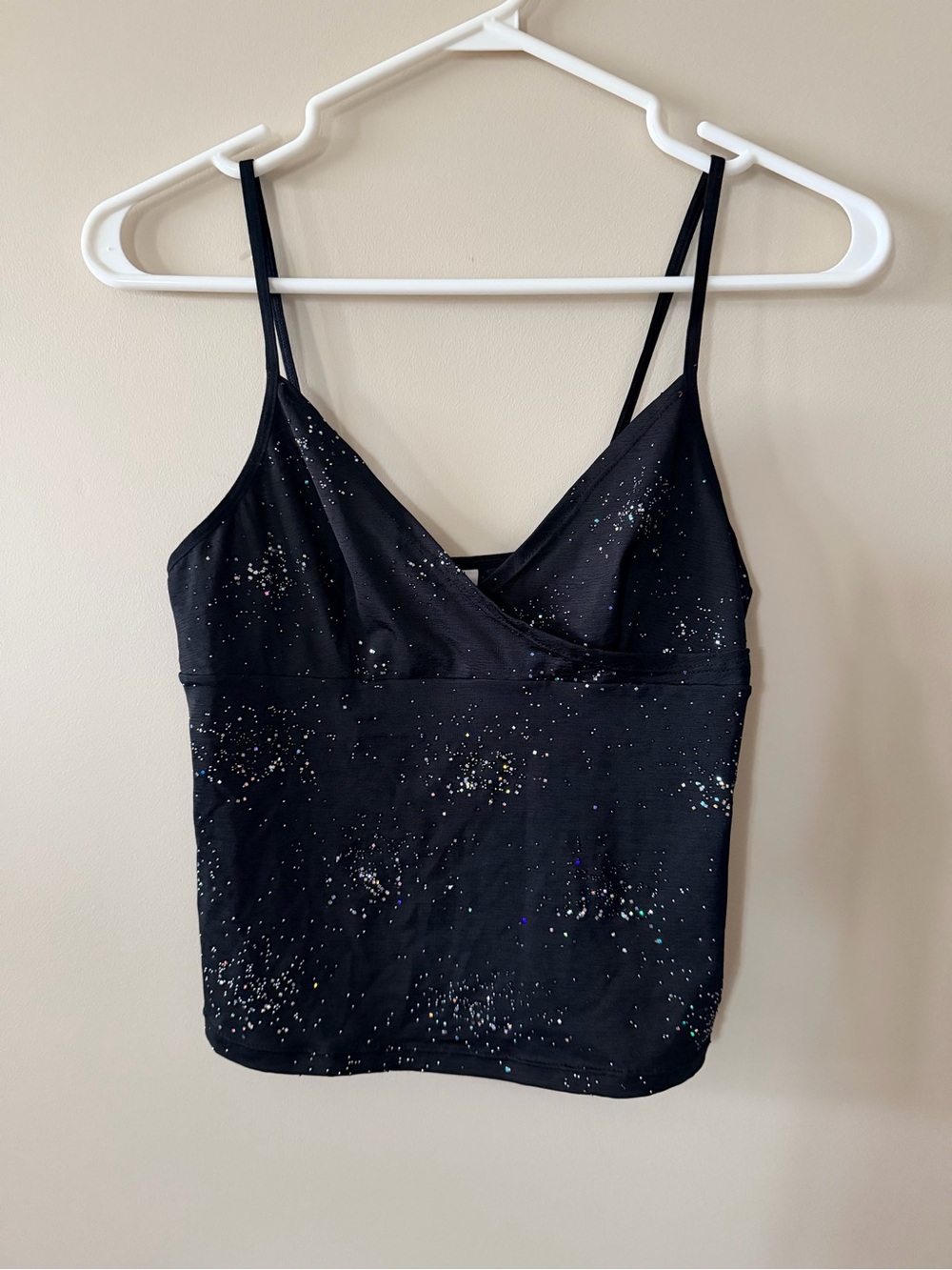 Premier Collection - Black Sparkle V-Neck Cami